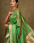 Green Jamewar Tanchoi Banarasi Silk Saree