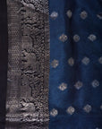 Blue Gulzar Dola Silk Ajrakh Saree