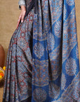 Ajrakh Modal Silk Saree