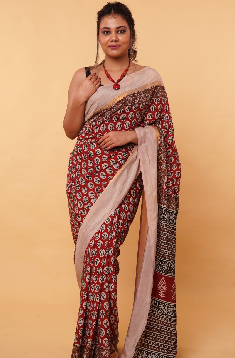 Sanganeri cotton Silk Saree