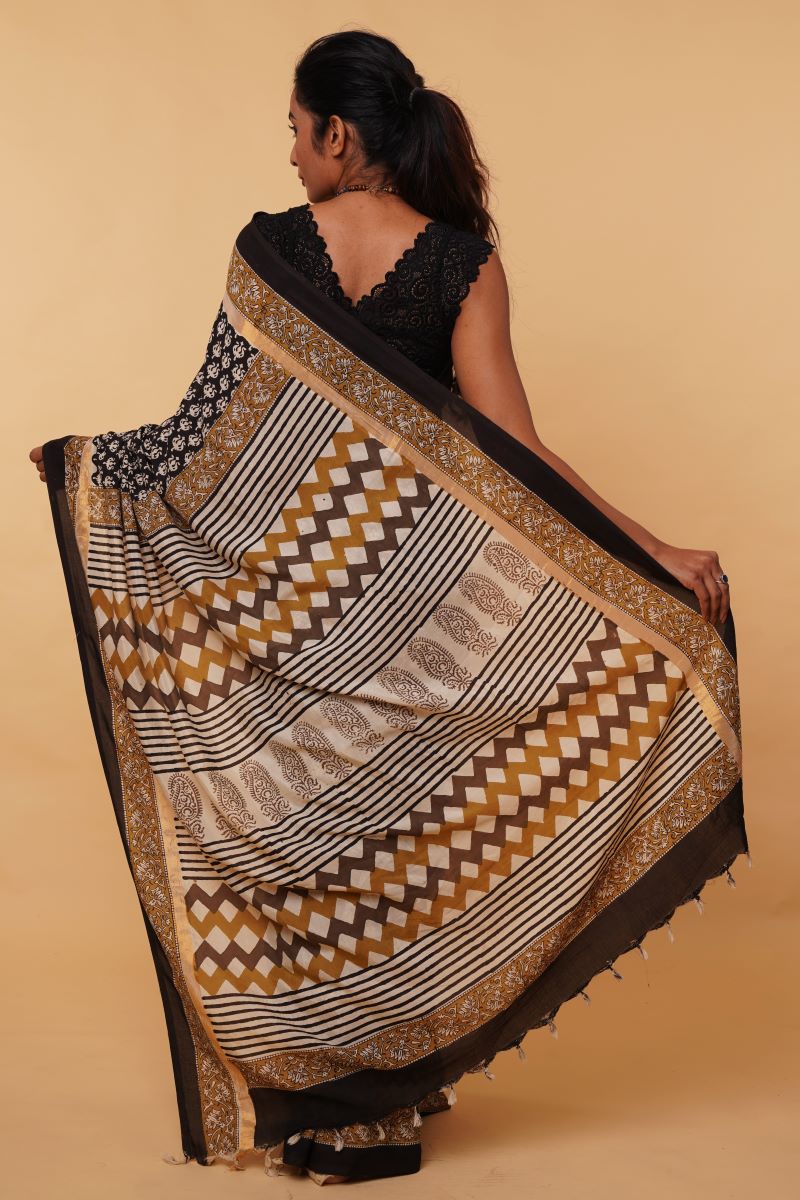 Dabu print saree