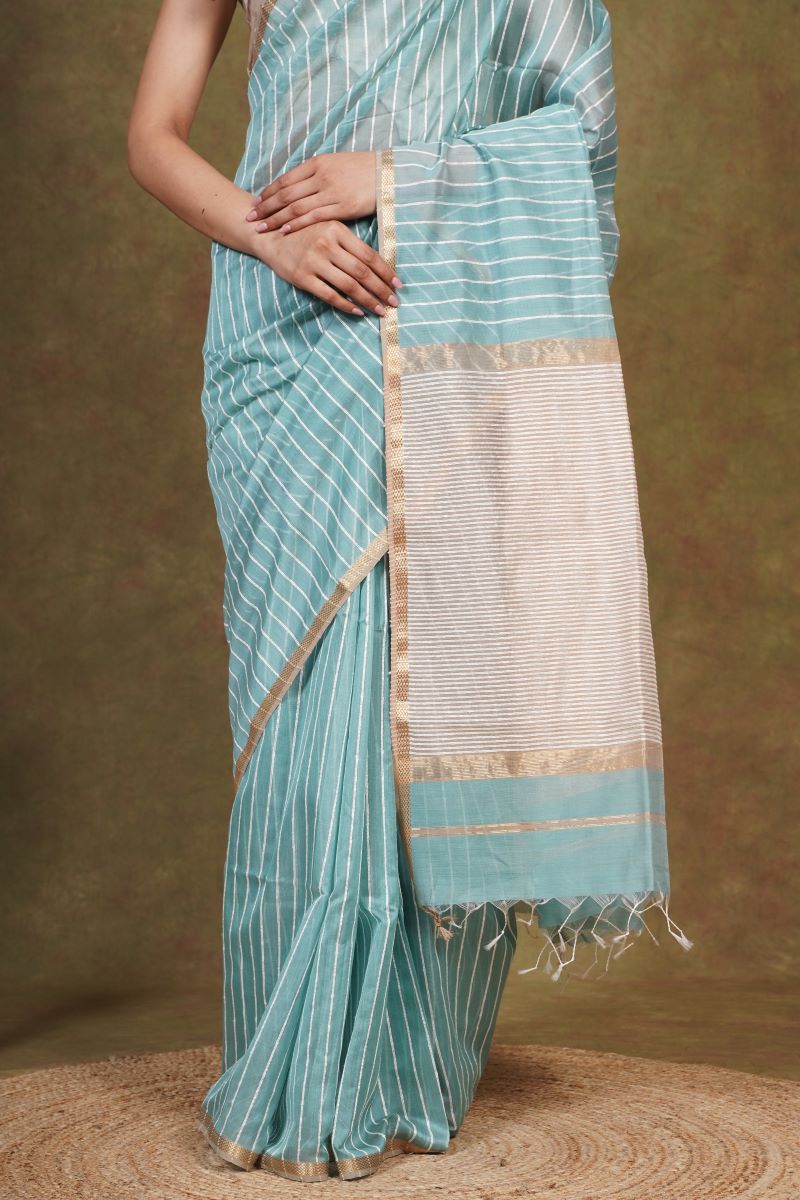 Blue Maheshwari Saree