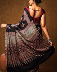 Ajrakh Modal Silk Saree