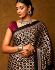 Ajrakh Modal Silk Saree