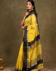 Yellow Maheshwari Cotton Silk Saree