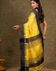 Yellow Maheshwari Silk Saree