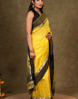 Yellow Maheshwari Saree