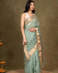 Green Maheshwari Cotton Silk Saree