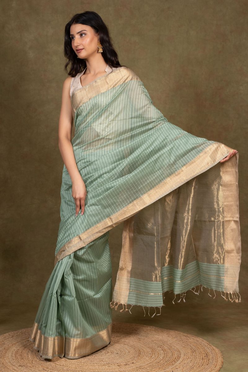 Zari Border Maheshwari Silk Saree