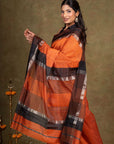 Orange Maheshwari Saree