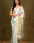 Zari Border Maheshwari Cotton Silk Saree