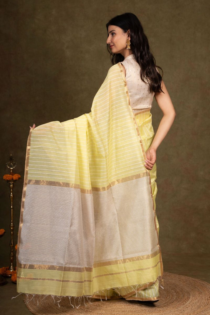 Dune Gold Ghicha Bliss Maheshwari Silk Saree