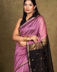 Purple Maheshwari Silk Saree