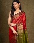 Zari Border Maheshwari Cotton Silk Saree