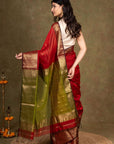 Zari Border Maheshwari Cotton Silk Saree