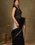 Black Maheshwari Saree