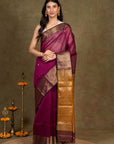 Zari Border Maheshwari Silk Saree