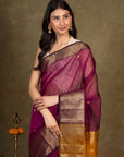 Zari Border Maheshwari Silk Saree