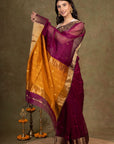 Zari Border Maheshwari Silk Saree