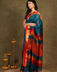 Teal Maheshwari Saree