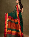 Green Resham Border Maheshwari Silk Saree