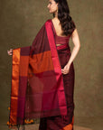 Aaruni Glow Resham Border Maheshwari Silk Saree