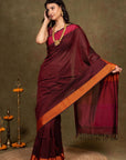 Aaruni Glow Resham Border Maheshwari Silk Saree