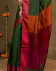 Rustic Grove Resham Border Maheshwari Silk Saree