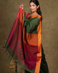 Rustic Grove Resham Border Maheshwari Silk Saree