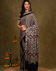 Black Ajrakh Modal Silk Saree