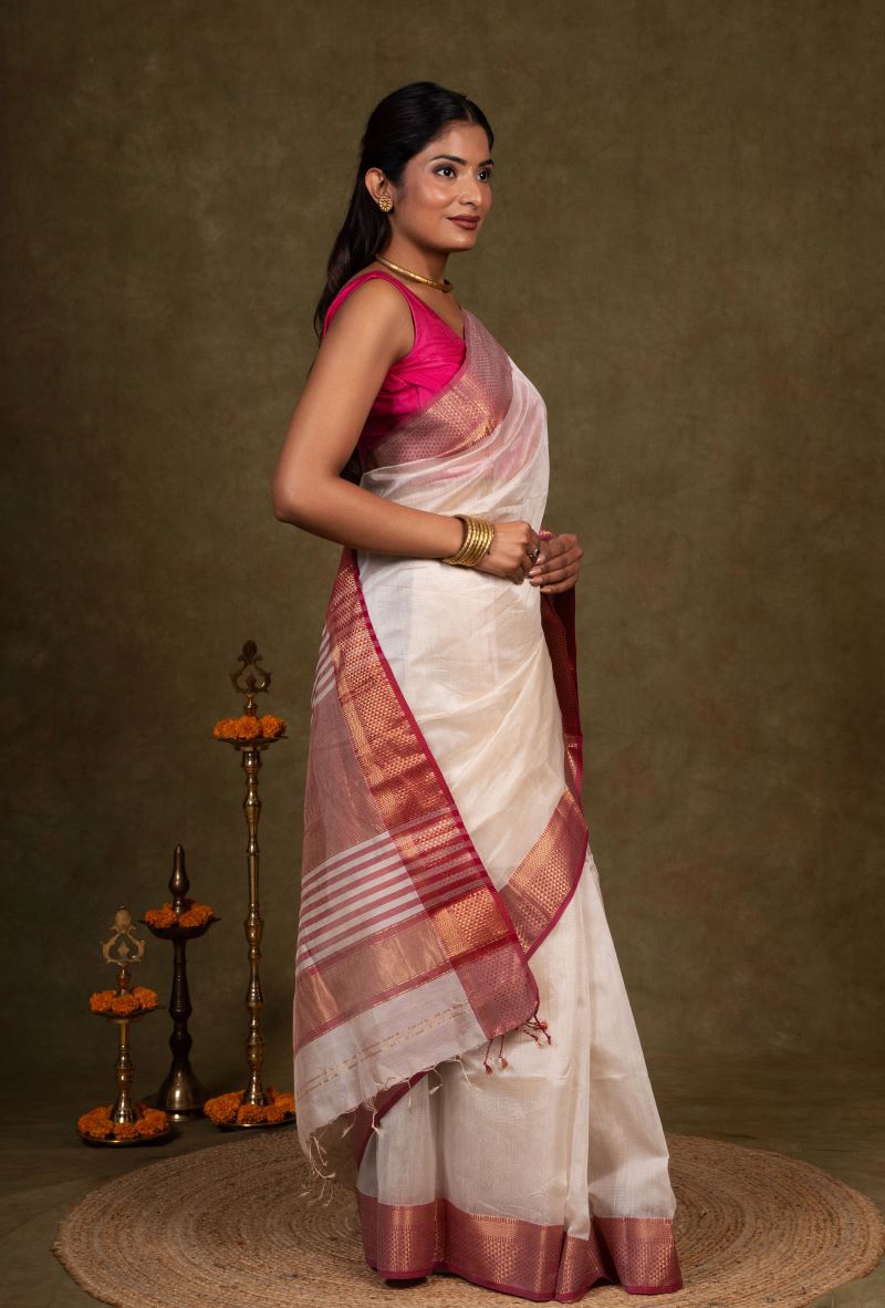 Maheshwari Tissue Silk Saree