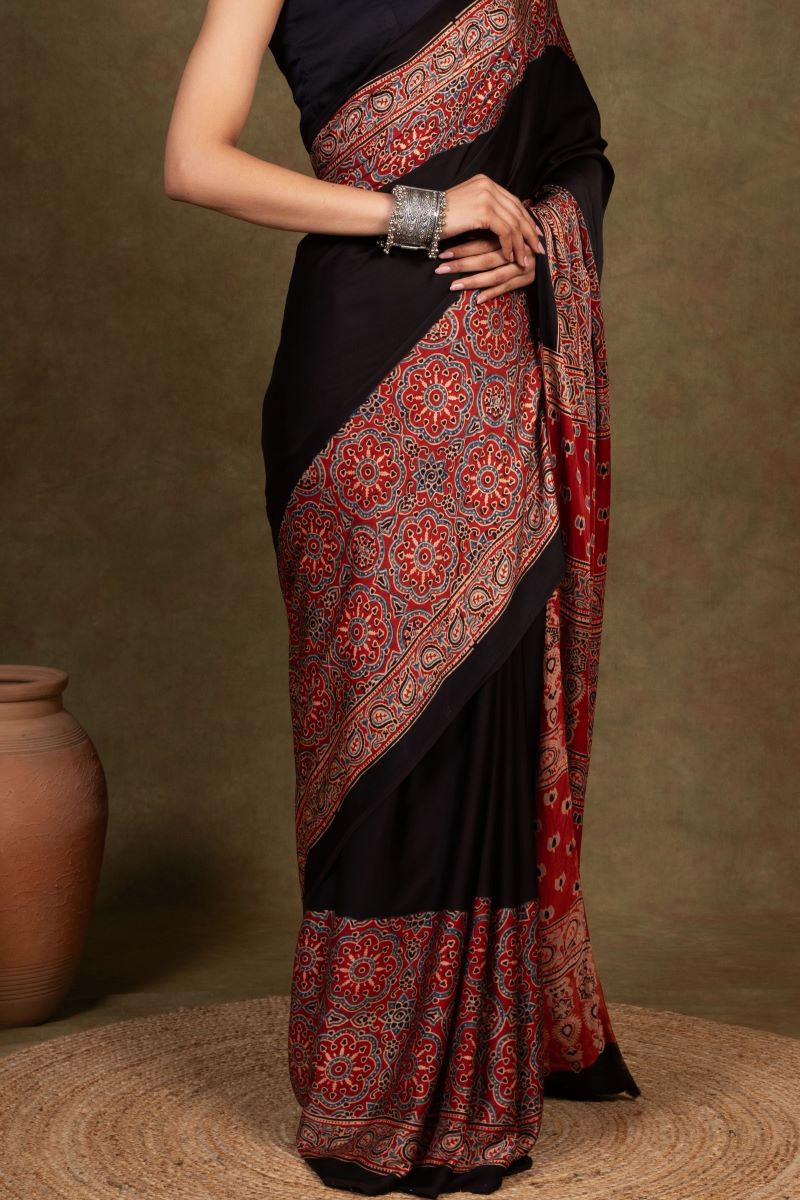 Modal Silk Ajrakh Saree