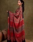 Red String Minkundi Ajrakh Modal Silk Saree