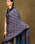 Modal Silk Ajrakh Saree