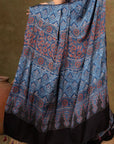 Blue Ajrakh Silk Saree