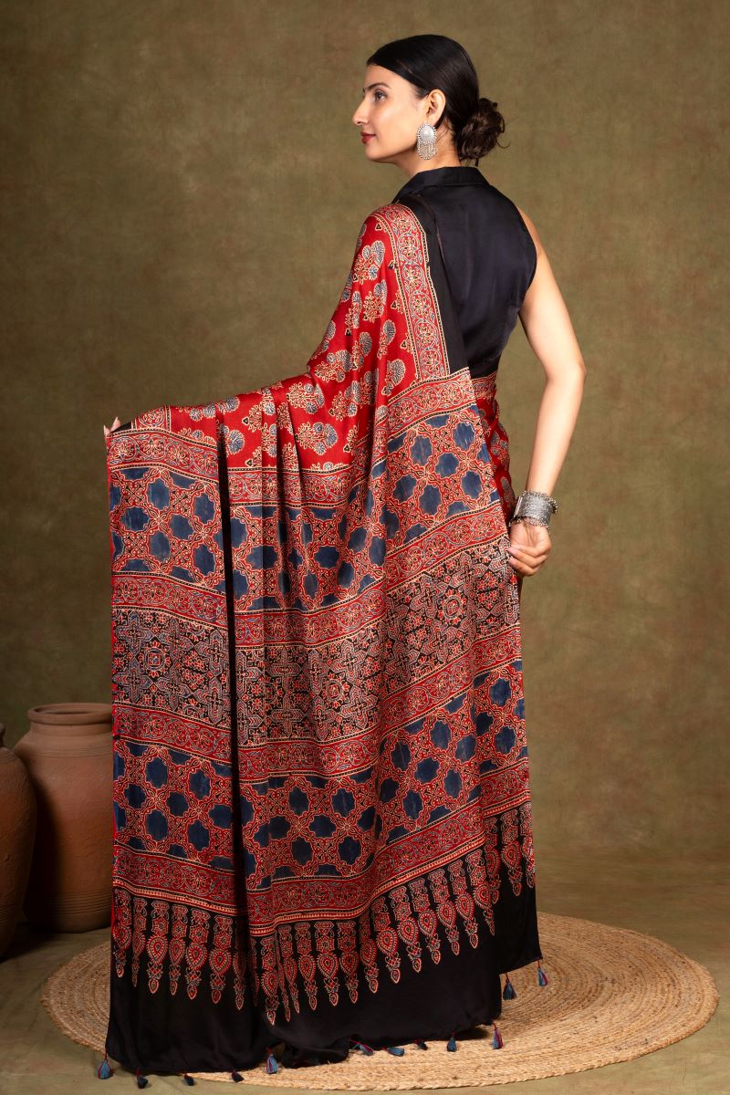 Red Modal Silk Saree