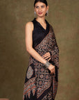 Ajrakh Modal Silk Saree