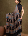 Ajrakh Modal Silk Saree