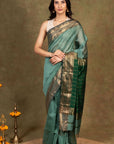 Green Handloom Maheshwari Cotton Silk Saree