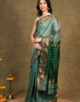 Green Maheshwari Cotton Silk Saree