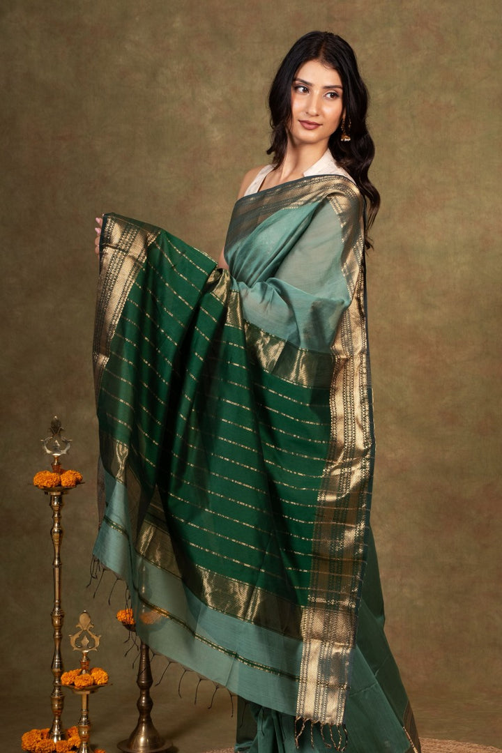 Handwoven Maheshwari Cotton Silk Saree