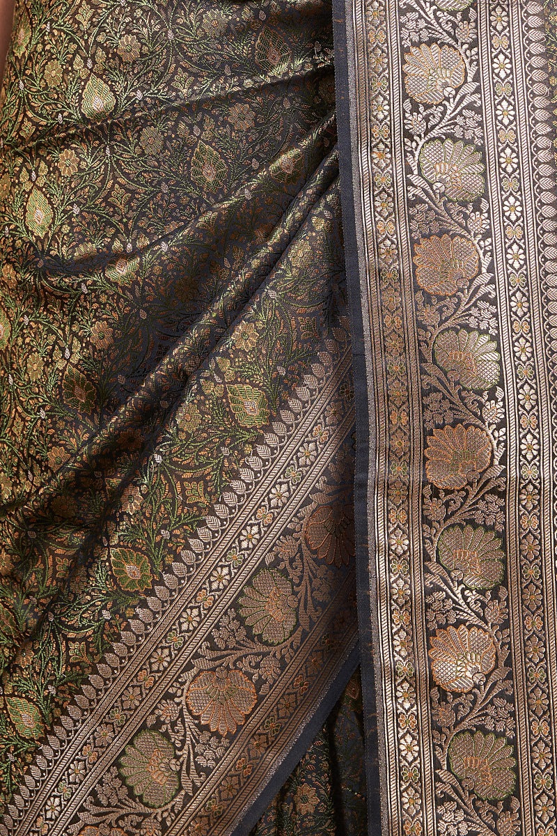 Black Banarasi Silk Saree