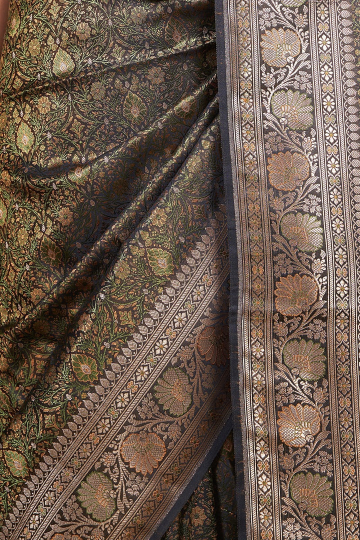 Black Banarasi Silk Saree