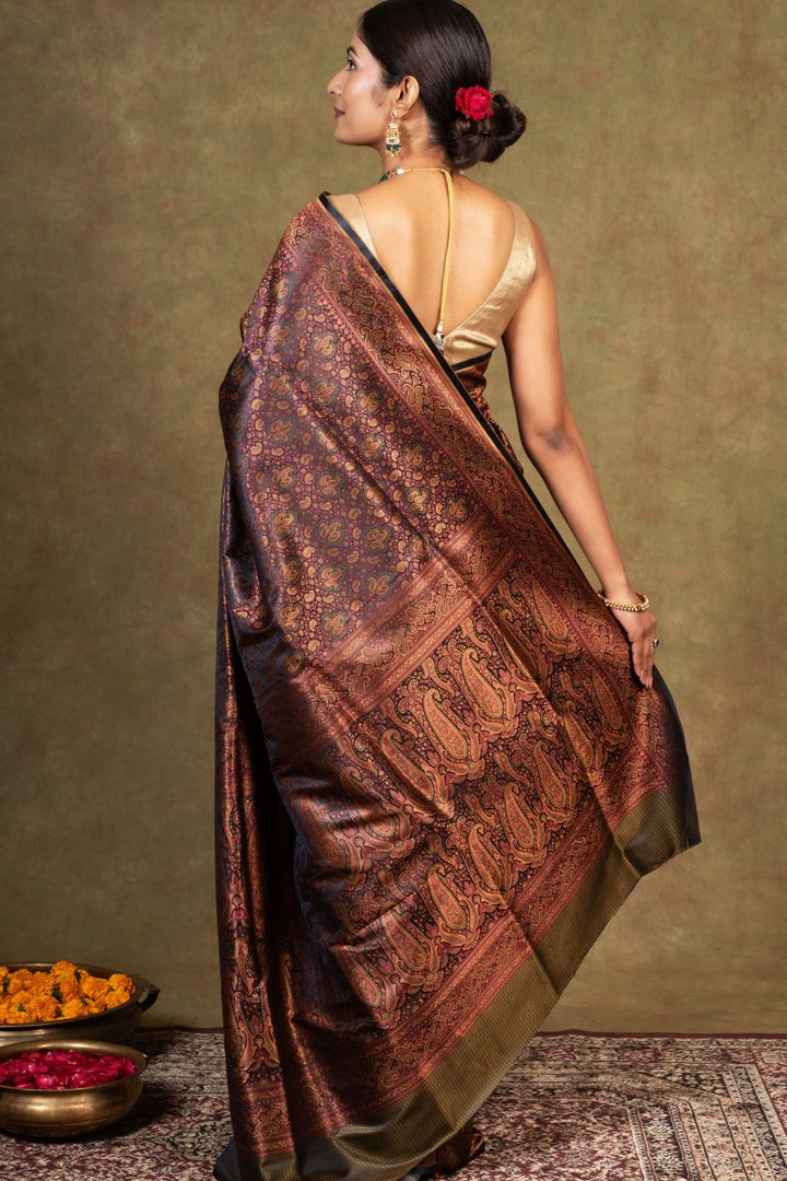 Black Banarasi Silk Saree