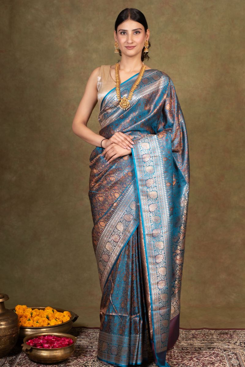 Jamewar Tanchoi Banarasi Silk Saree