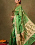 Green Jamewar Banarasi Silk Saree