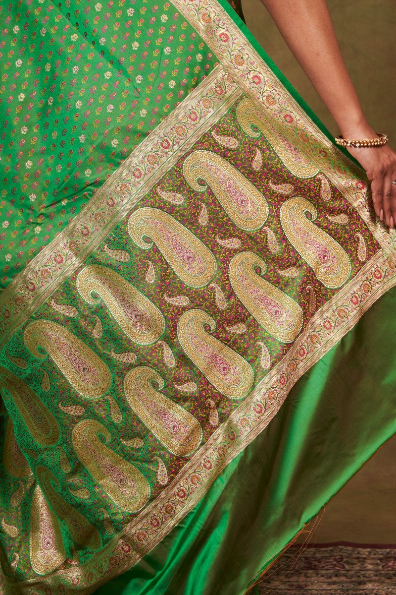 Green Banarasi Silk Saree