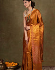 Saffron Squad Jamewar Tanchoi Banarasi Silk Saree