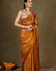 Saffron Squad Jamewar Tanchoi Banarasi Silk Saree