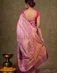 Lavender Paisley Jamewar Tanchoi Banarasi Silk Saree